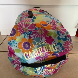 L.L. Bean  hippie sleeping camp bag kids Poly-Cotton lined